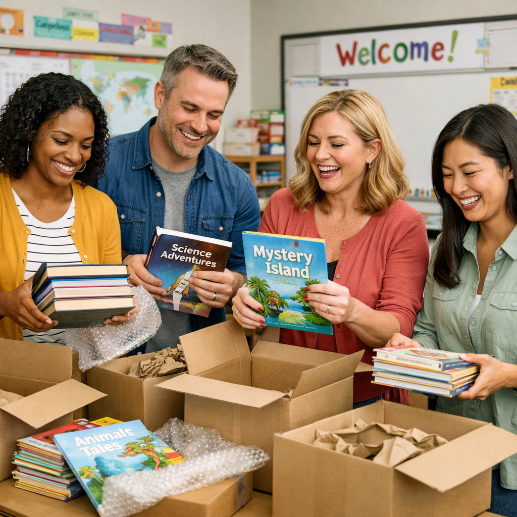 teachers unboxing books